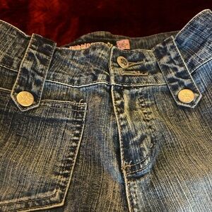 Vintage Bubblegum Women's Faded Blue Ankle Jeans crop pants